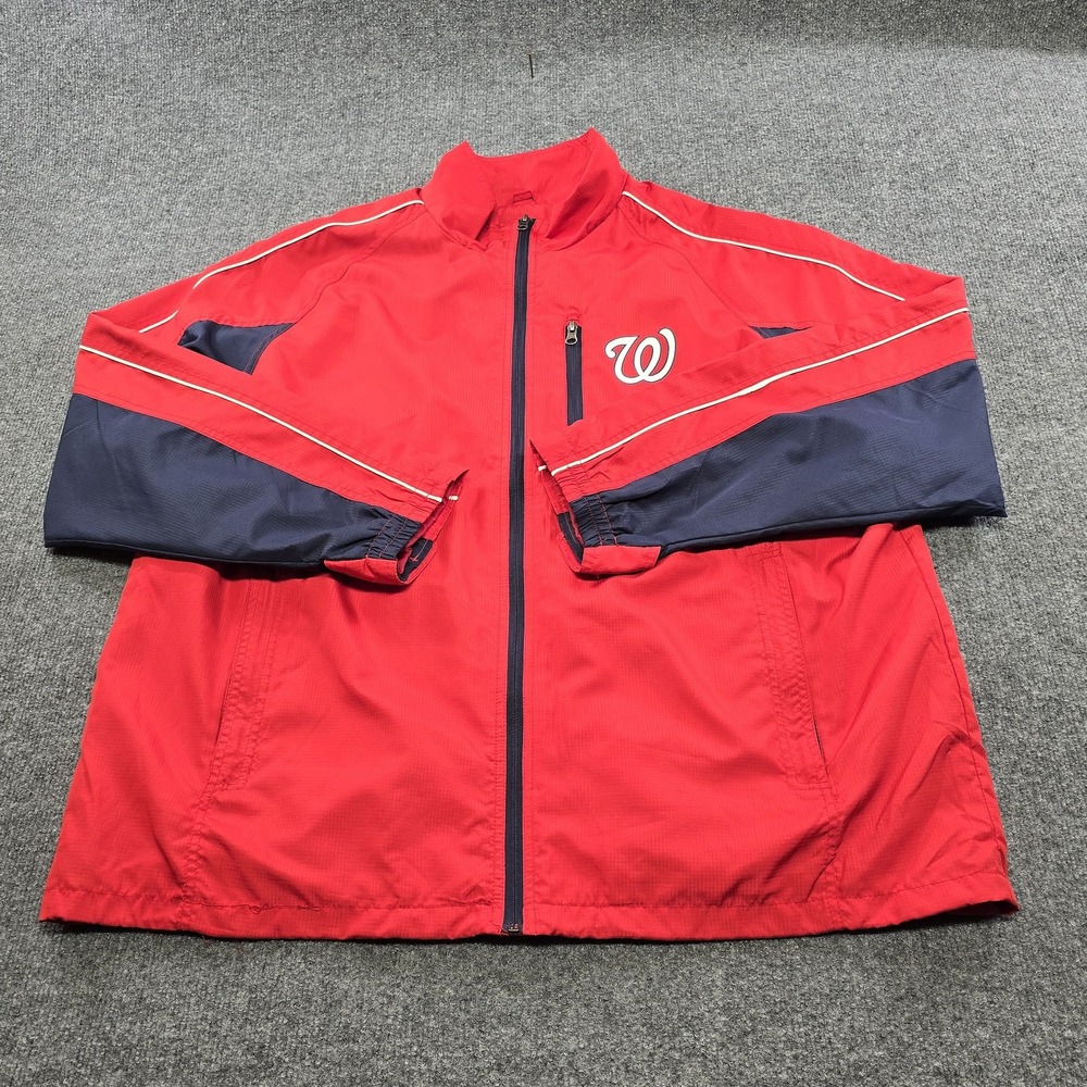 Washington Nationals Jacket Mens XL Red MLB Baseball GIII Sports Windbreaker
